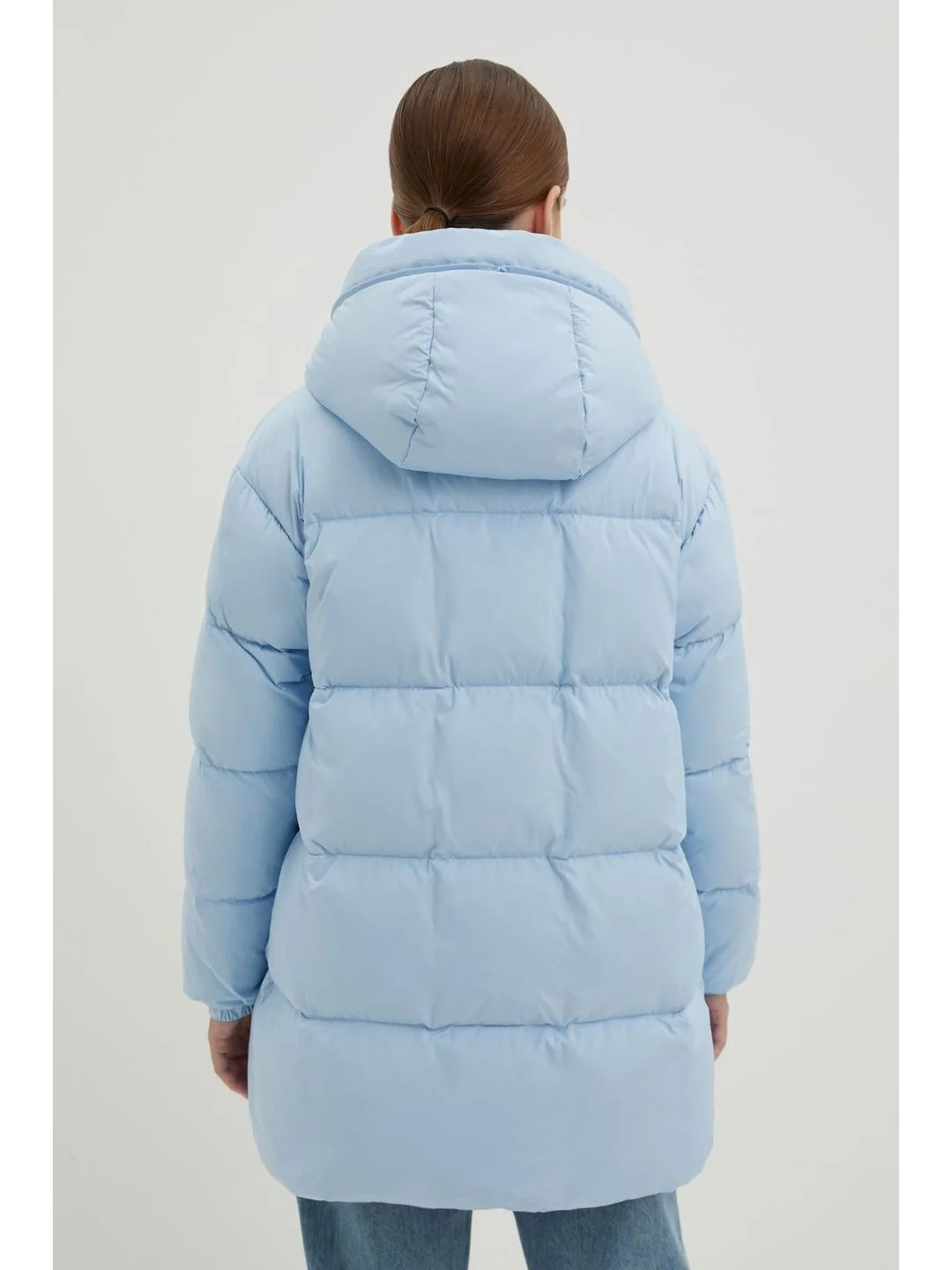 Стеганый пуховик oversize силуэта