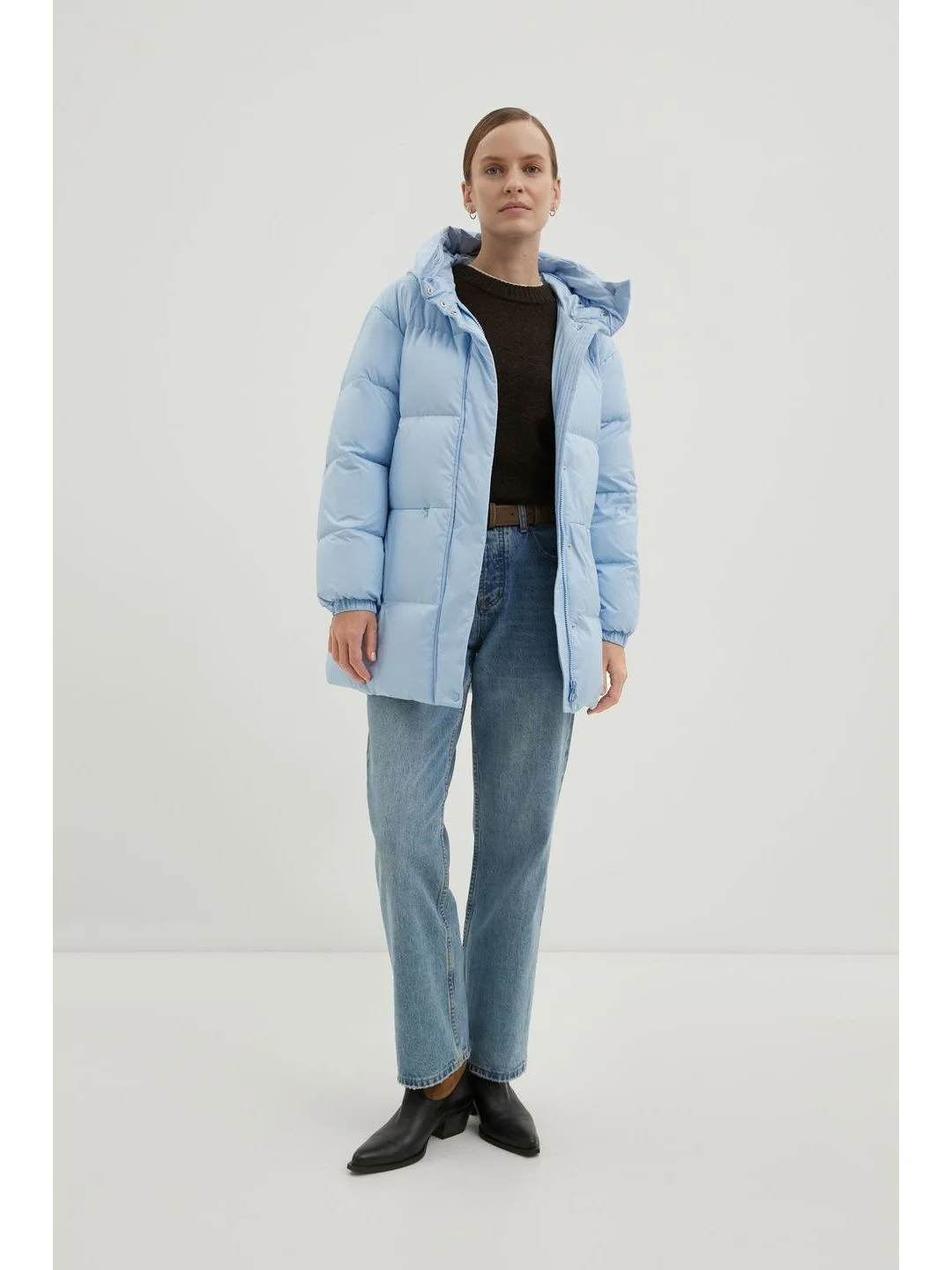 Стеганый пуховик oversize силуэта