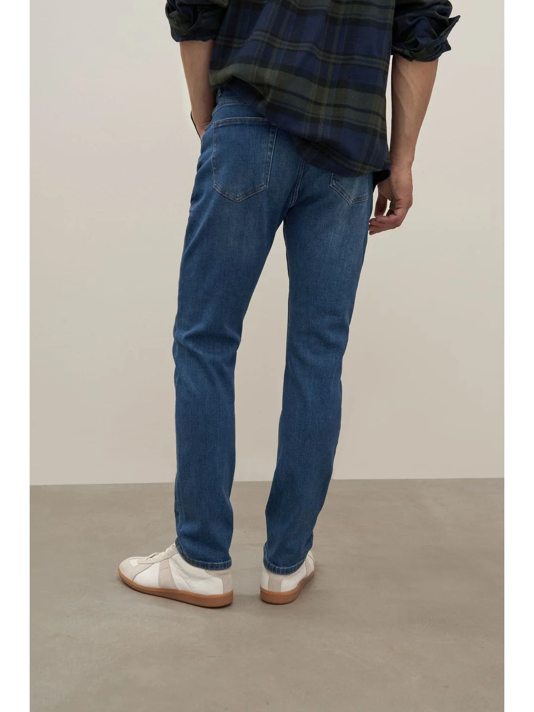 Синий джинсы slim fit мужские