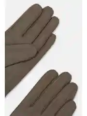 Бежевый женские перчатки из кожи