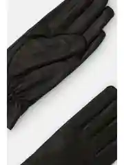 Черный женские перчатки из кожи
