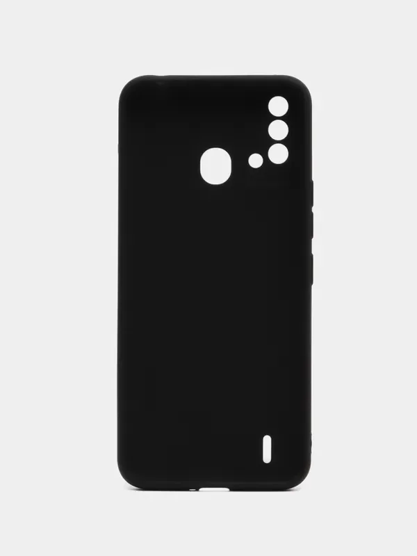 Черный накладка силиконовая для itel Vision 2S с защитой камеры, матовая