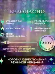 Разноцветный гирлянда-штора, 1.5 х 1.5, 2 х 2, 3 х 3
