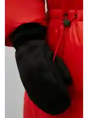 Черный утепленные флисовые варежки