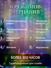 Разноцветный гирлянда-штора, 1.5 х 1.5, 2 х 2, 3 х 3