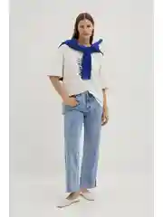 Голубой джинсы straight fit женские