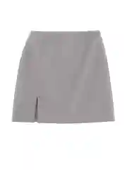 Серый юбка мини с разрезом