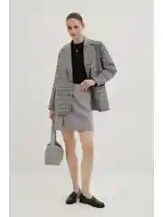 Серый юбка мини с разрезом