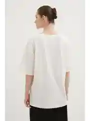 Белый футболка из хлопка с принтом