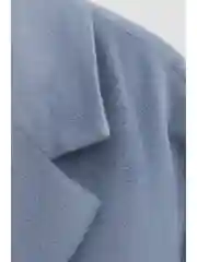 Синий пальто из шерсти с поясом