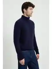 Синий джемпер из шерсти и кашемира