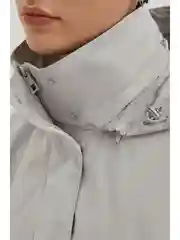 Серый плащ свободного силуэта из хлопка