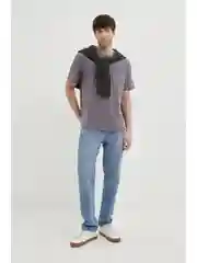 Коралловый футболка из хлопка прямого силуэта