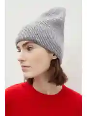 Серый базовая шапка с шерстью