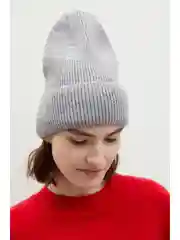 Серый базовая шапка с шерстью