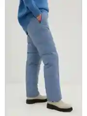 Синий утепленные стеганые брюки