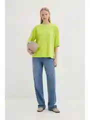 Салатовый футболка оверсайз из хлопка