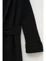 Черный удлиненный кардиган с поясом