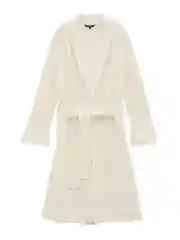 Белый удлиненный кардиган с поясом
