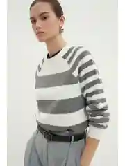 Белый джемпер прямого силуэта с шерстью
