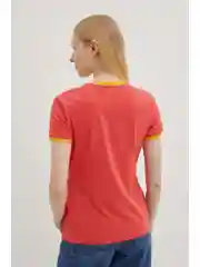 Розовый футболка из хлопка с отделкой