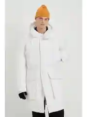Белый пальто утепленное с утиным пухом