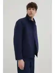 Синий полупальто из шерсти
