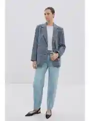 Голубой джинсы baggy fit женские