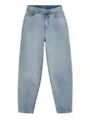 Голубой джинсы baggy fit женские