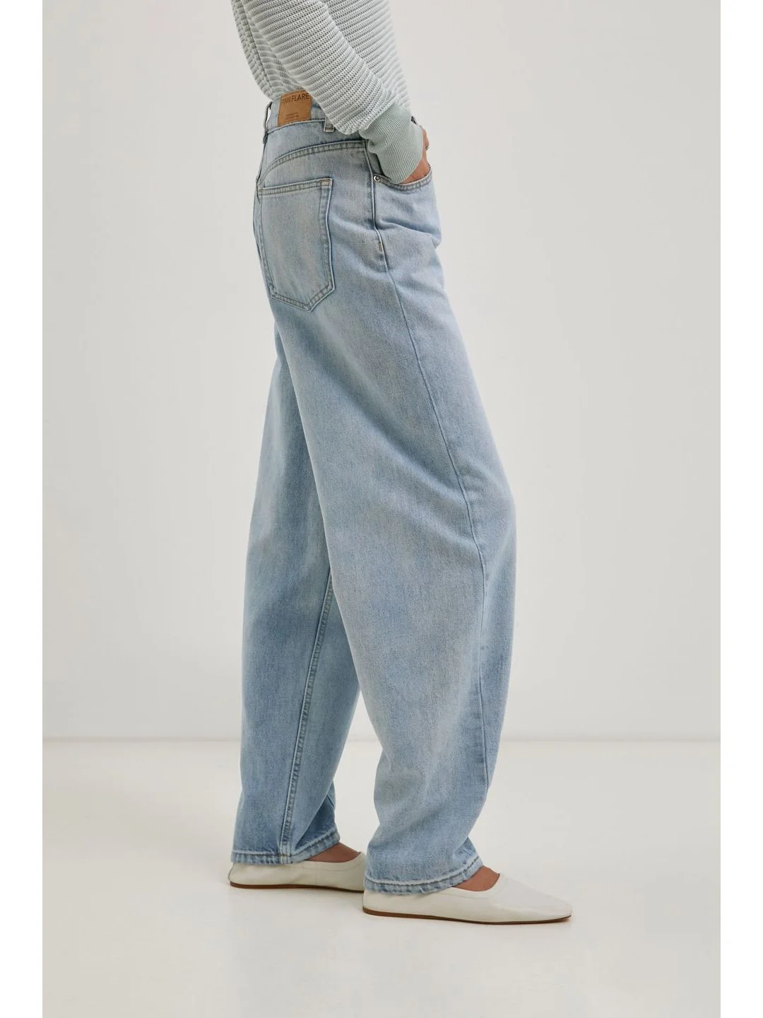Голубой джинсы baggy fit женские
