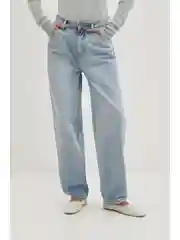 Голубой джинсы baggy fit женские