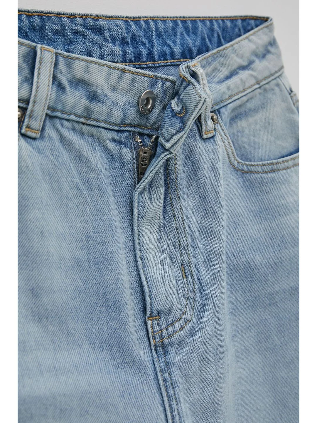 Голубой джинсы baggy fit женские