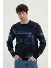 Джемпер прямого силуэта с принтом