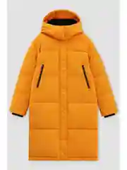 Оранжевый стеганое утепленное пальто oversize силуэта