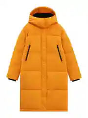 Оранжевый стеганое утепленное пальто oversize силуэта