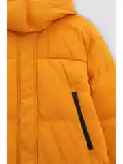 Оранжевый стеганое утепленное пальто oversize силуэта