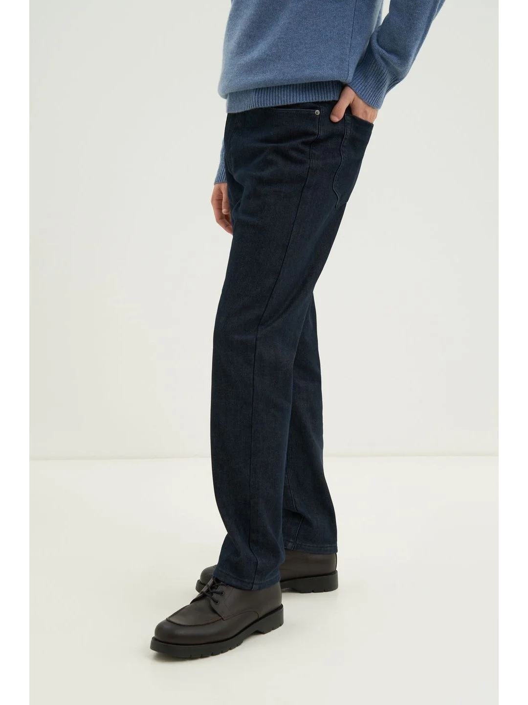 Утепленные джинсы straight fit мужские