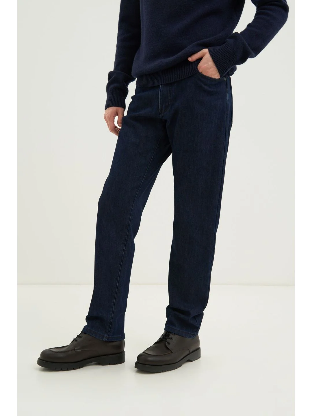 Утепленные джинсы straight fit мужские