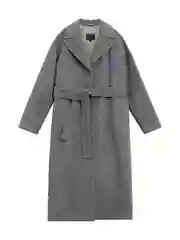 Серый пальто oversize силуэта с шерстью
