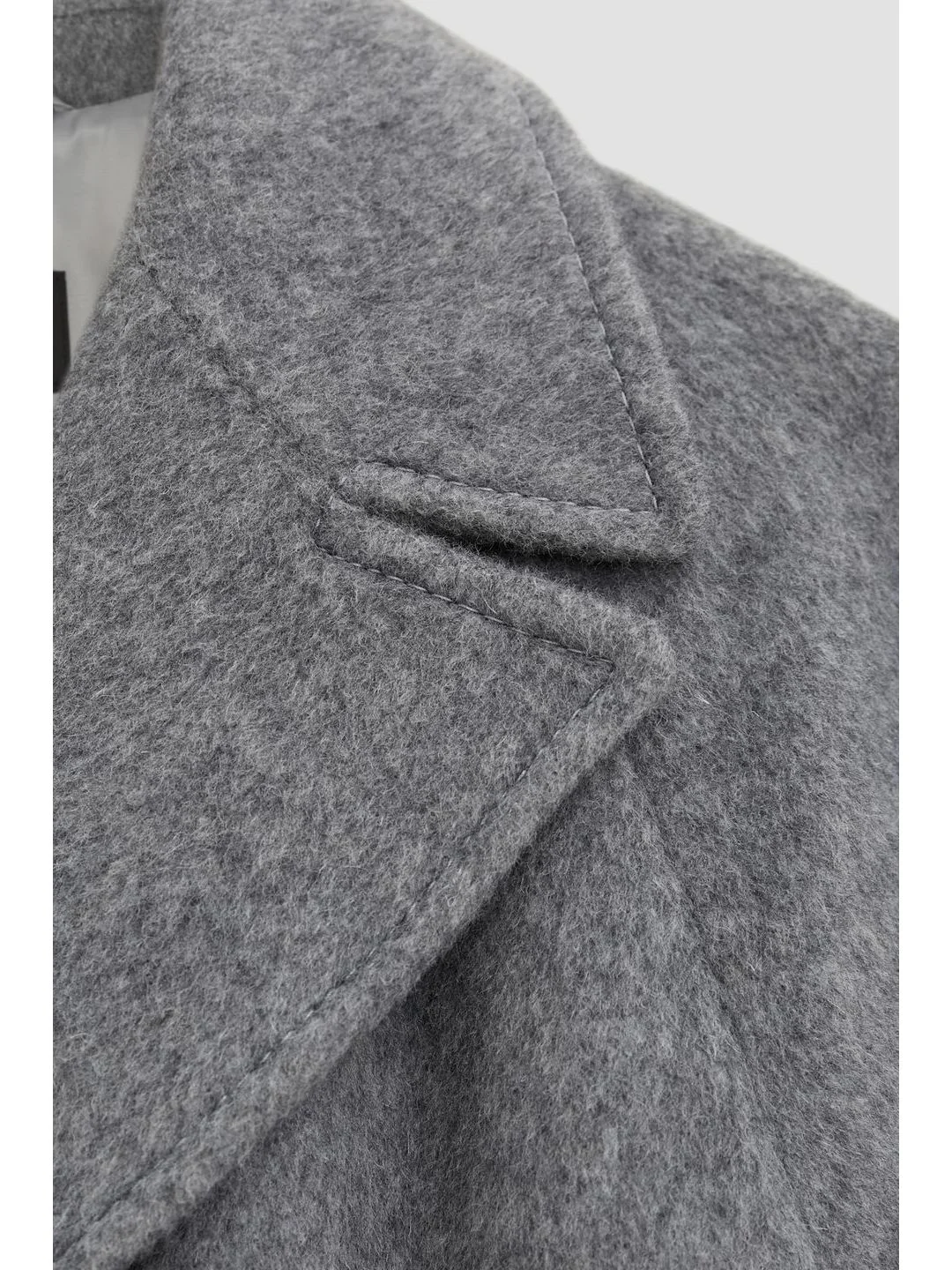 Серый пальто oversize силуэта с шерстью