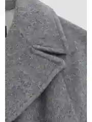 Серый пальто oversize силуэта с шерстью