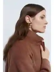 Коричневый пальто oversize силуэта с шерстью
