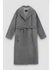 Серый пальто oversize силуэта с шерстью