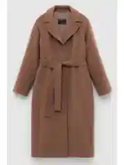 Коричневый пальто oversize силуэта с шерстью