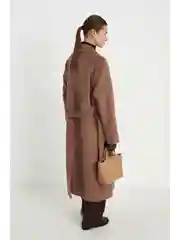 Коричневый пальто oversize силуэта с шерстью