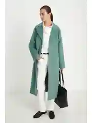 Зеленый пальто oversize силуэта с шерстью
