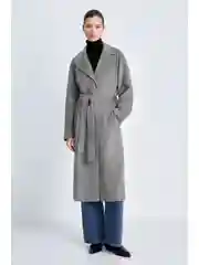 Серый пальто oversize силуэта с шерстью