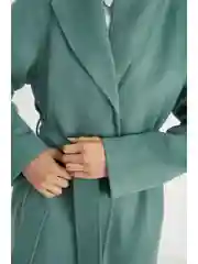 Зеленый пальто oversize силуэта с шерстью