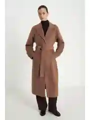 Коричневый пальто oversize силуэта с шерстью