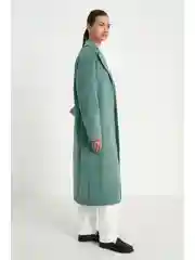Зеленый пальто oversize силуэта с шерстью